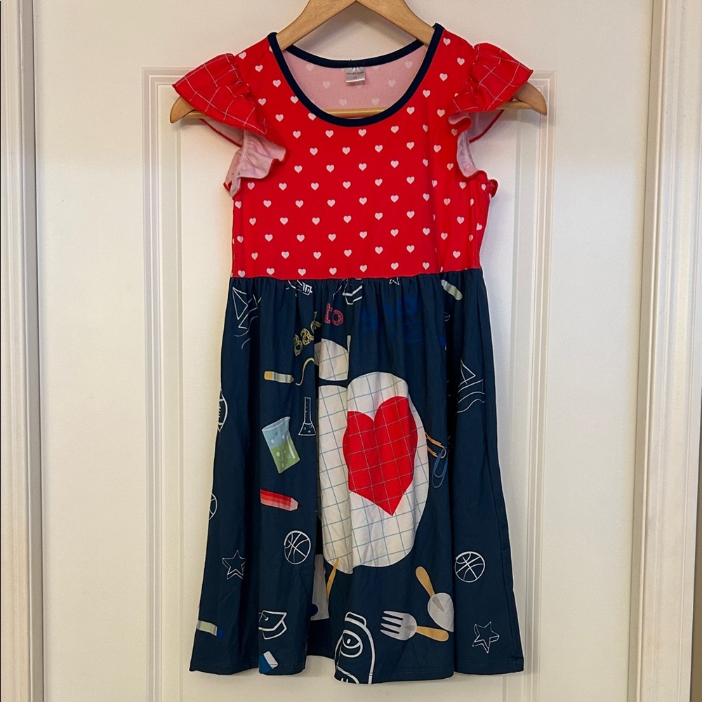 Charming Heart Patterned Kids Dress
